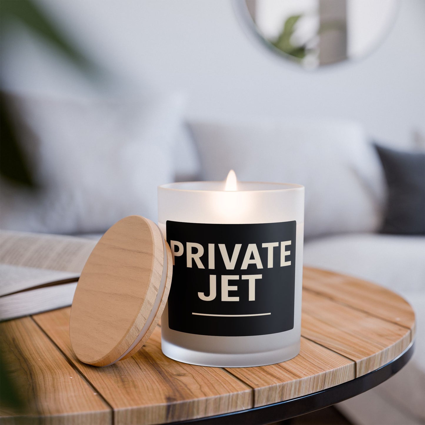Private Jet Frosted Glass Candle