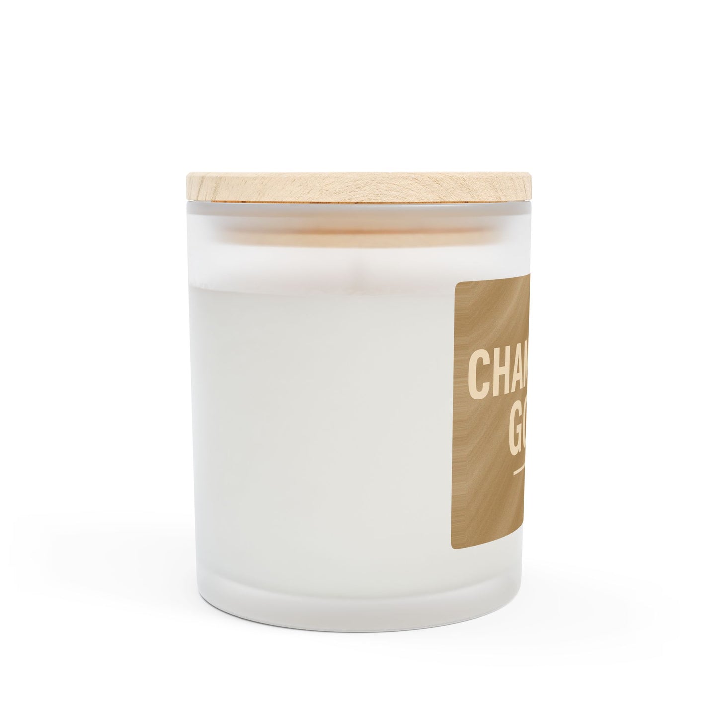 Champagne Goals Frosted Glass Candle