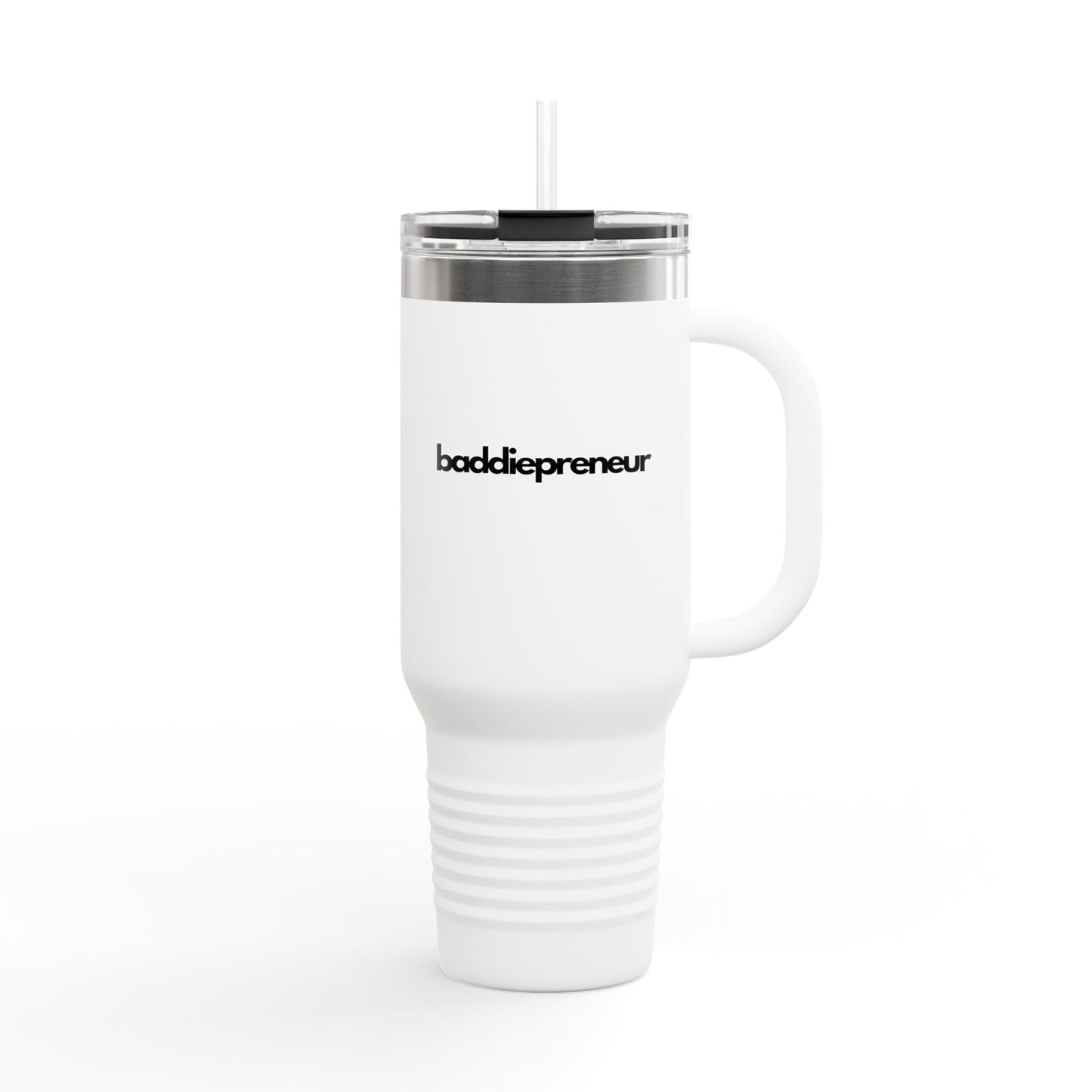 Baddiepreneur White Insulated Travel Mug, 40oz