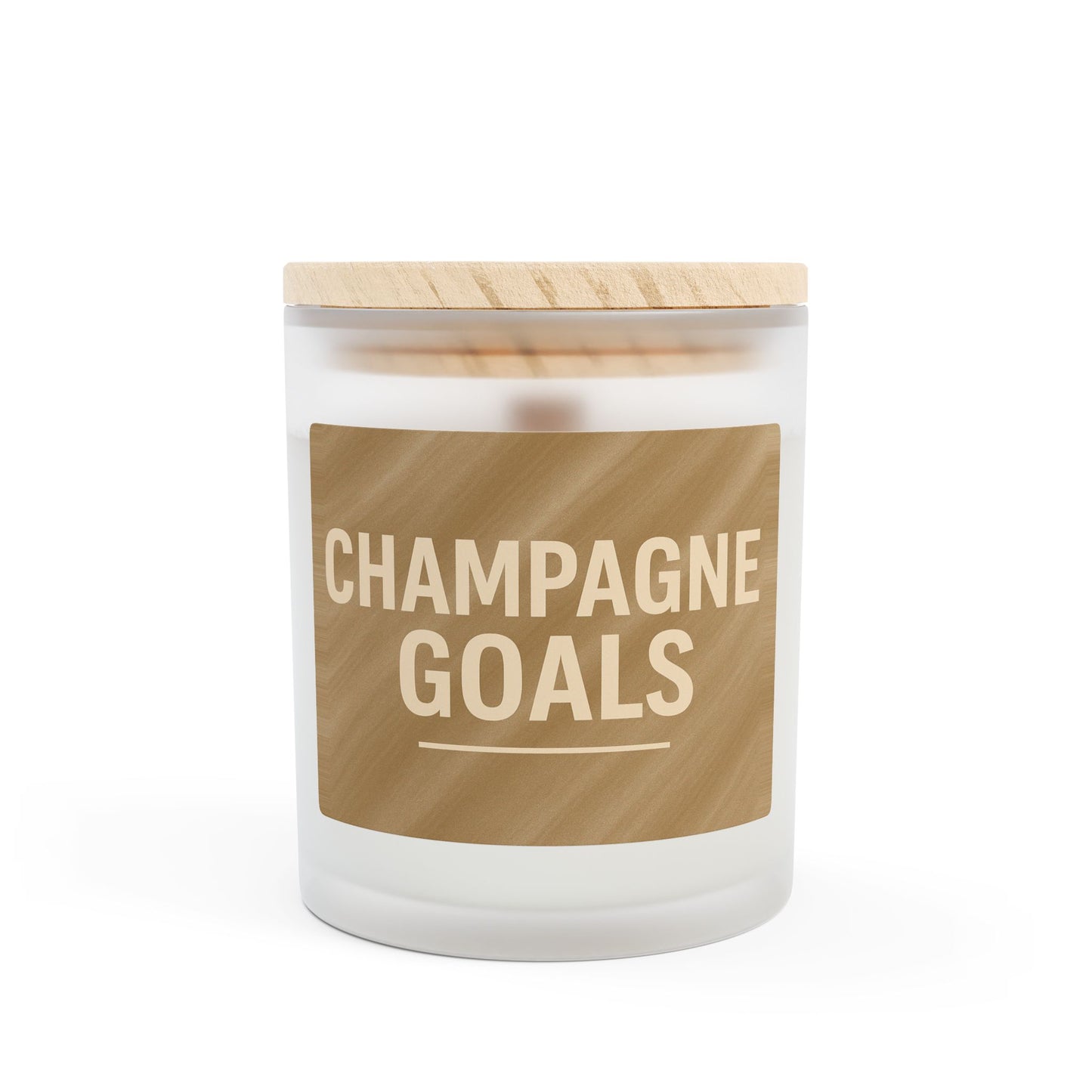 Champagne Goals Frosted Glass Candle