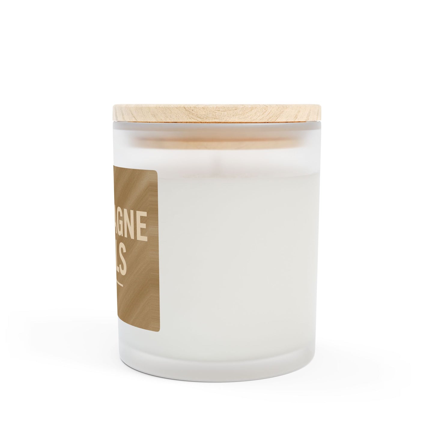 Champagne Goals Frosted Glass Candle