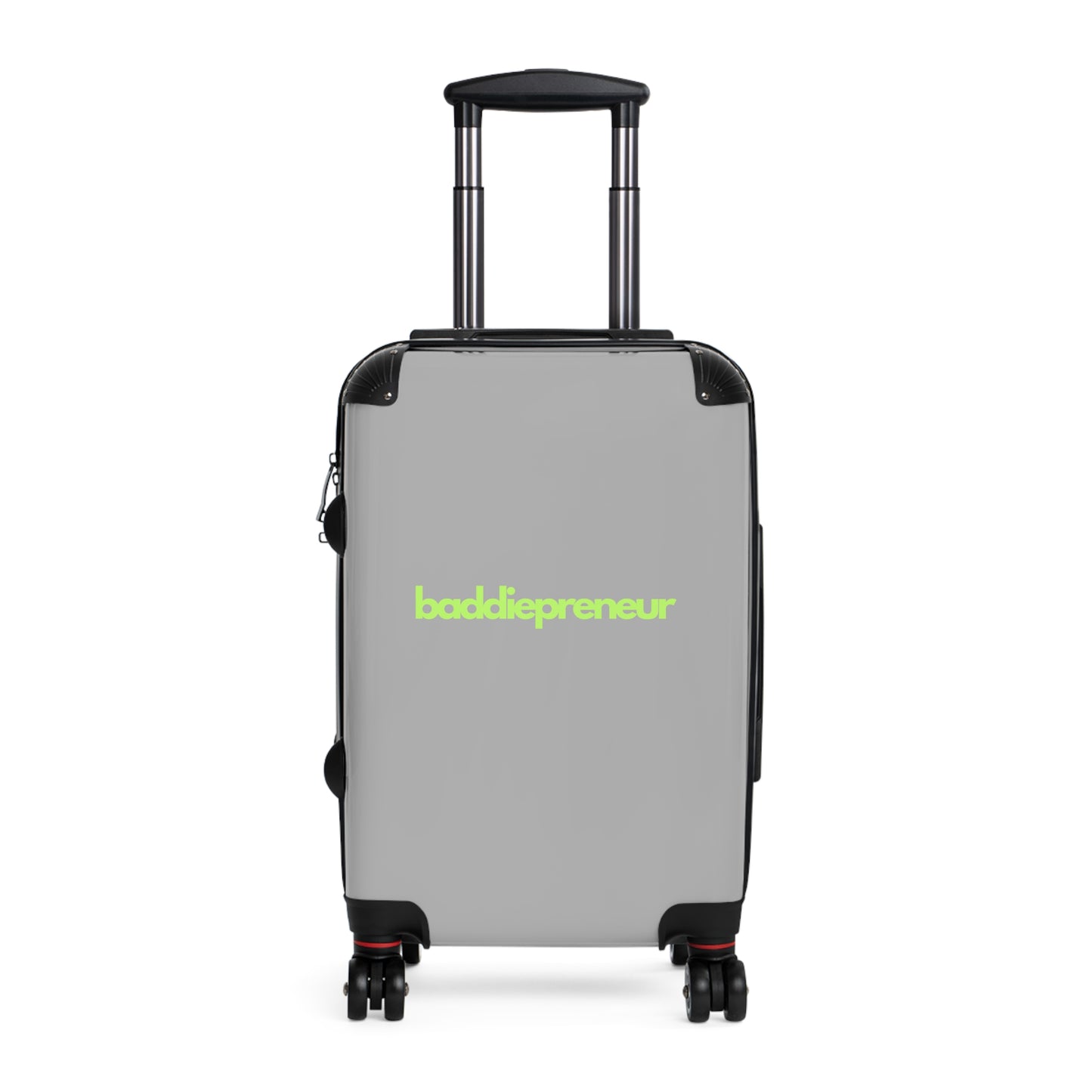 Baddiepreneur Gray Suitcase - Green Writing