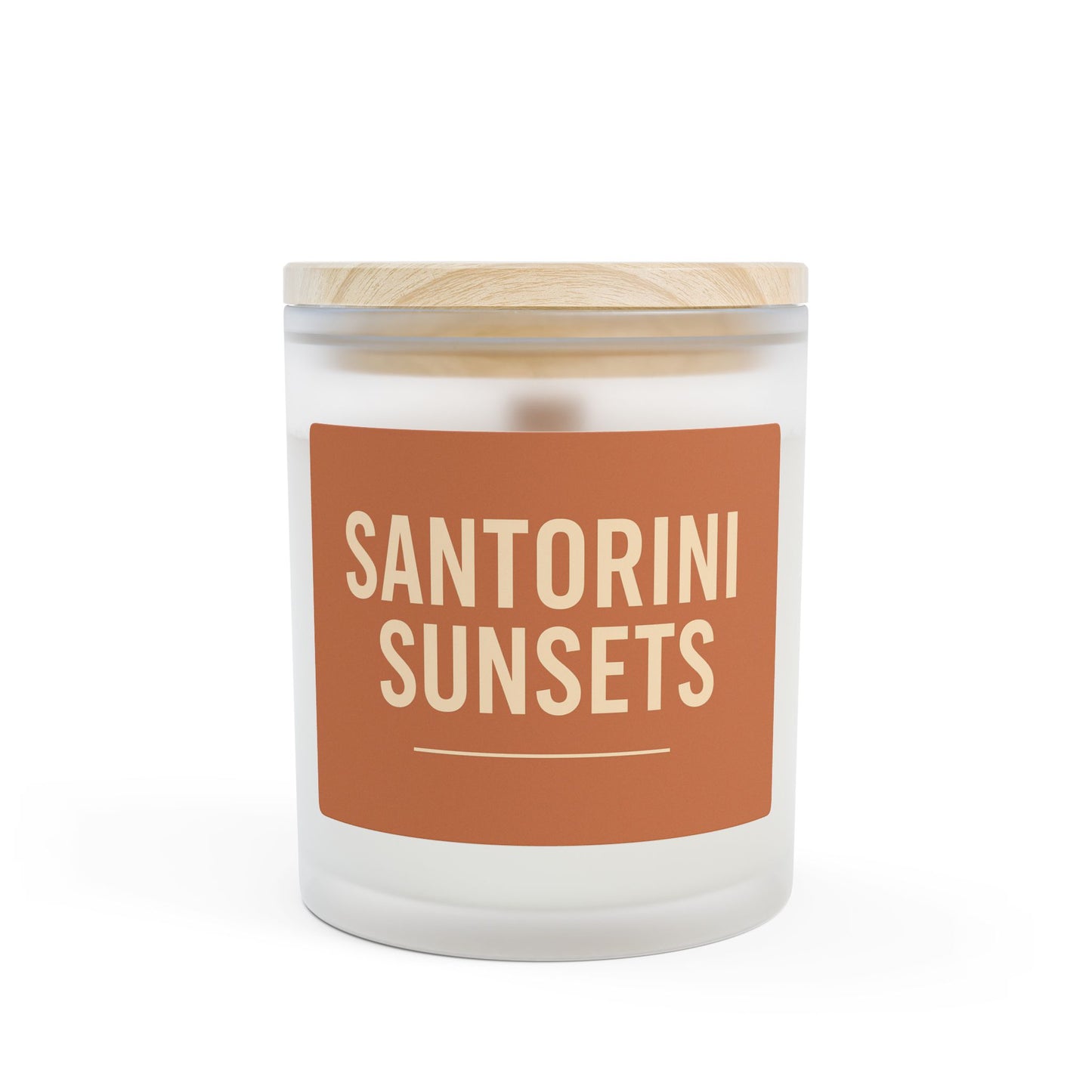 Santorini Sunsets Frosted Glass Candle