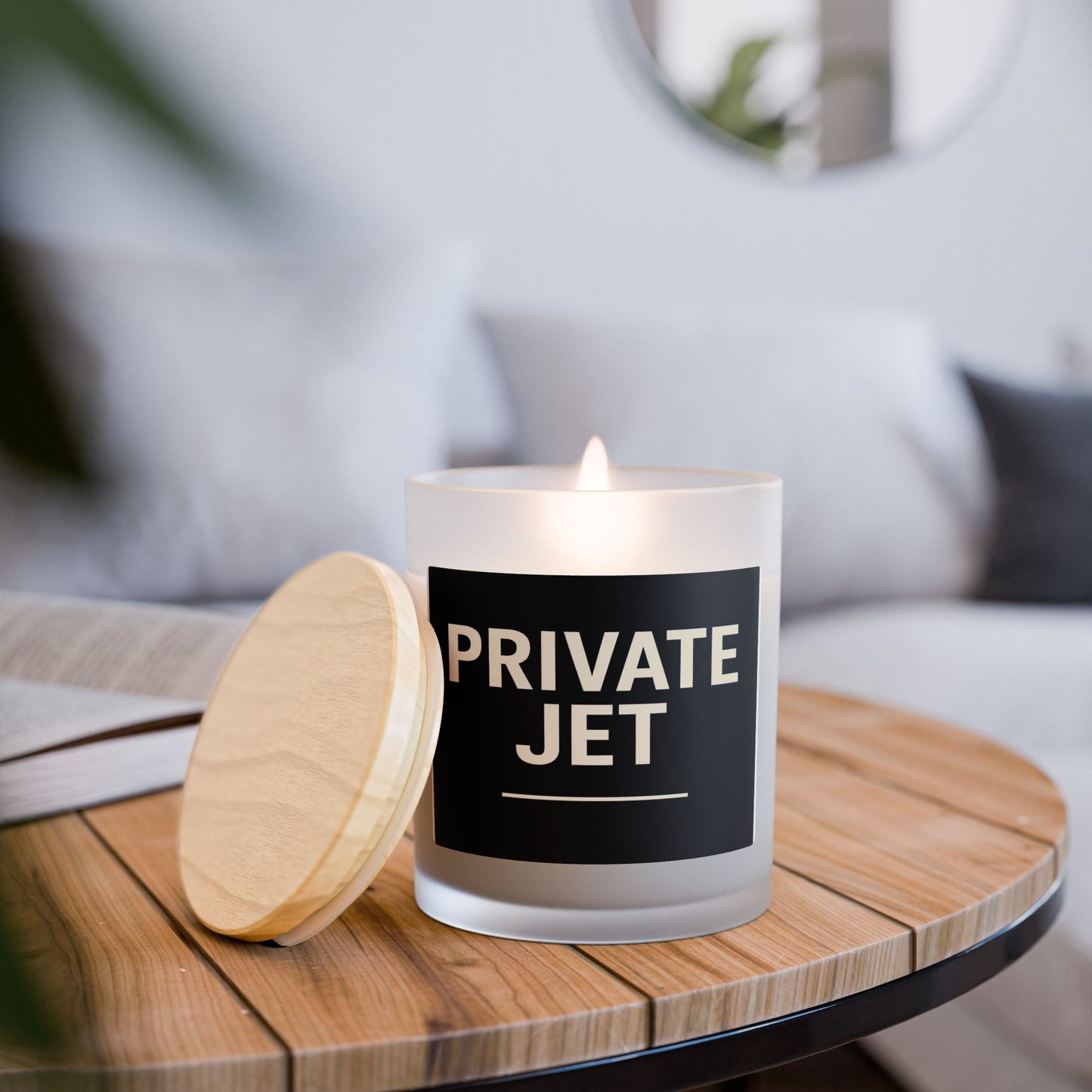 Private Jet Frosted Glass Candle