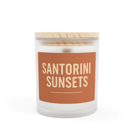 Santorini Sunsets Frosted Glass Candle