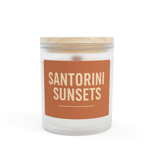 Santorini Sunsets Frosted Glass Candle