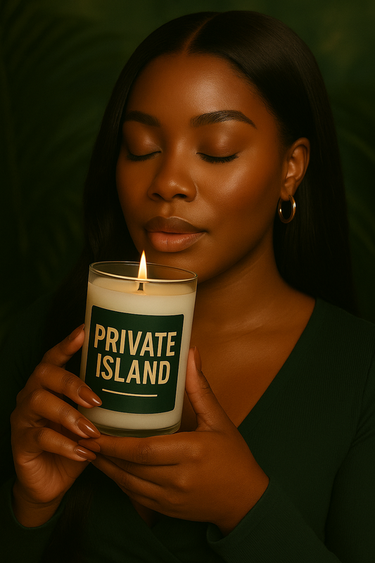 Private Island Frosted Glass Candle