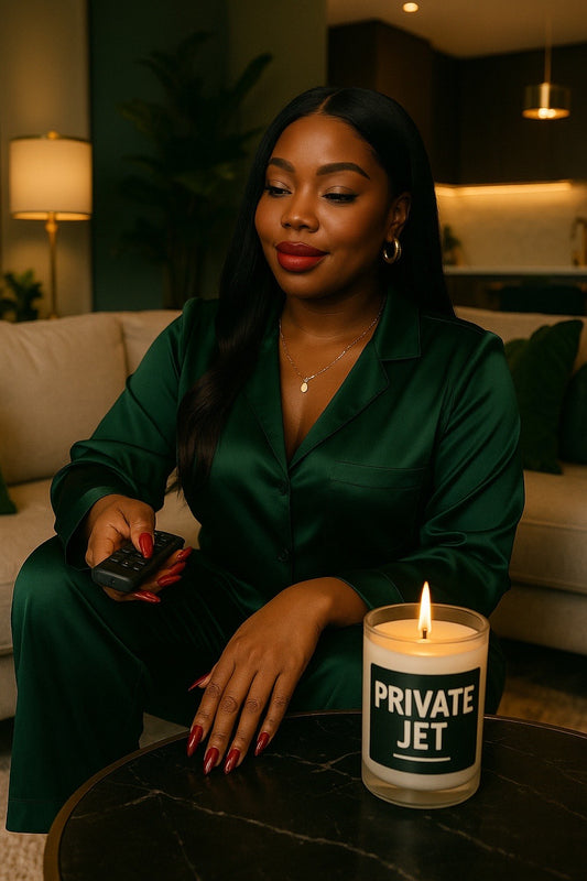 Private Jet Frosted Glass Candle